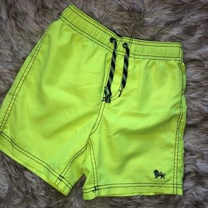Boys OLD NAVY swim trunks Small 6-7 neon yellow